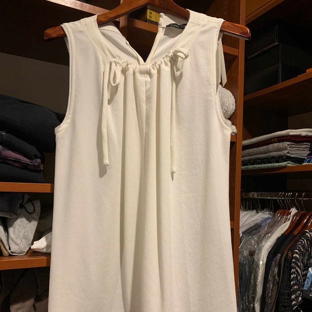 NWT Proenza Schouler White Textured Crepe Blouse - Size 8